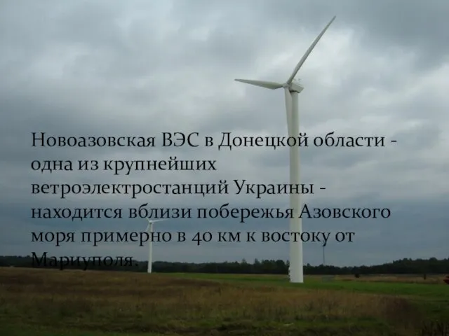 Новоазовская ВЭС в Донецкой области - одна из крупнейших ветроэлектростанций Украины -