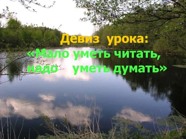 Девиз урока: «Мало уметь читать, надо уметь думать»