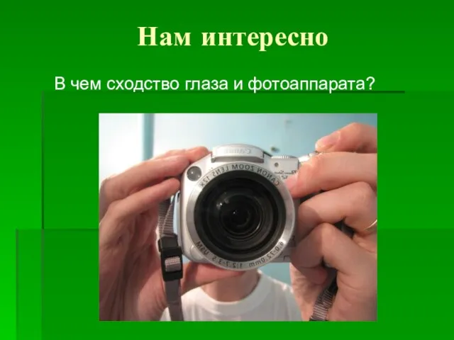Нам интересно В чем сходство глаза и фотоаппарата?