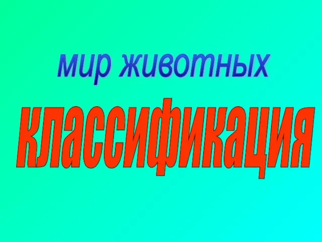 мир животных классификация