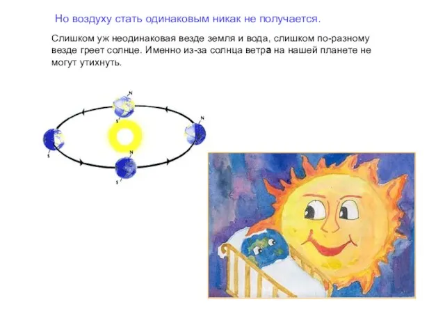 Но воздуху стать одинаковым никак не получается. Слишком уж неодинаковая везде земля