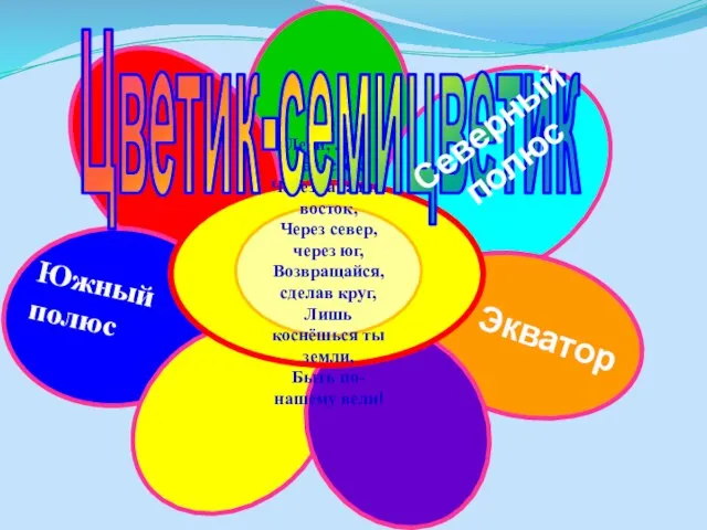 Лети, лети лепесток Через запад на восток, Через север, через юг, Возвращайся,