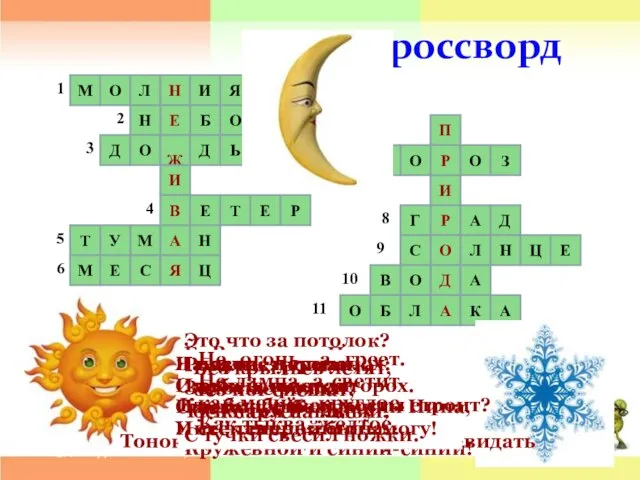 @Долгорукова С.В., 2009 Кроссворд М О Л Н И Я О Б