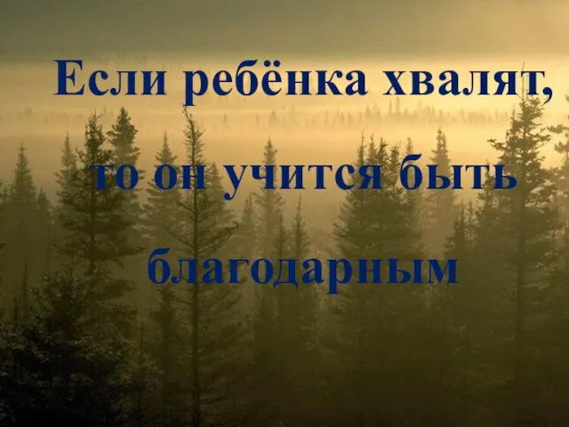 Если ребёнка хвалят, то он учится быть благодарным