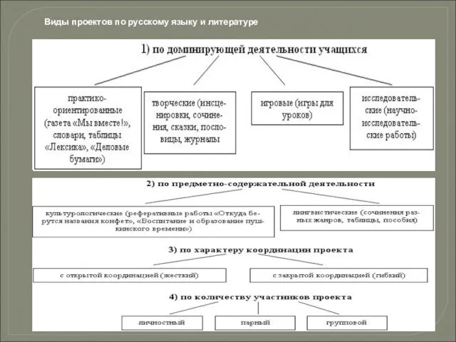 Виды проектов по русскому языку и литературе