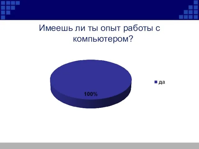 Имеешь ли ты опыт работы с компьютером?