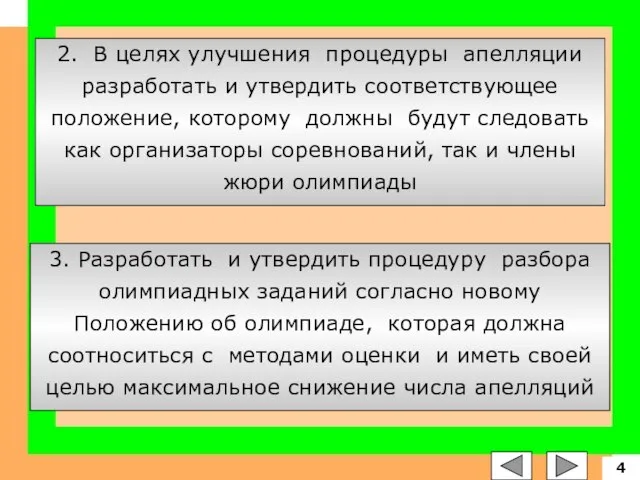 2. В целях улучшения процедуры апелляции разработать и утвердить соответствующее положение, которому