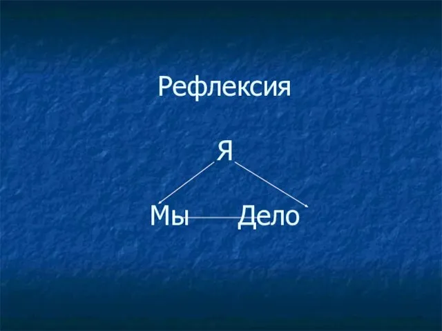 Рефлексия Я Мы Дело