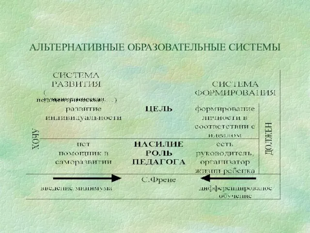 АЛЬТЕРНАТИВНЫЕ ОБРАЗОВАТЕЛЬНЫЕ СИСТЕМЫ