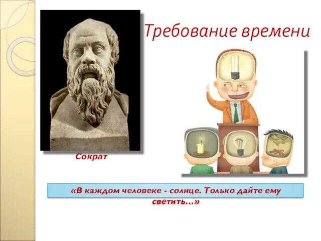 Требование времени «В каждом человеке - солнце. Только дайте ему светить…» Сократ