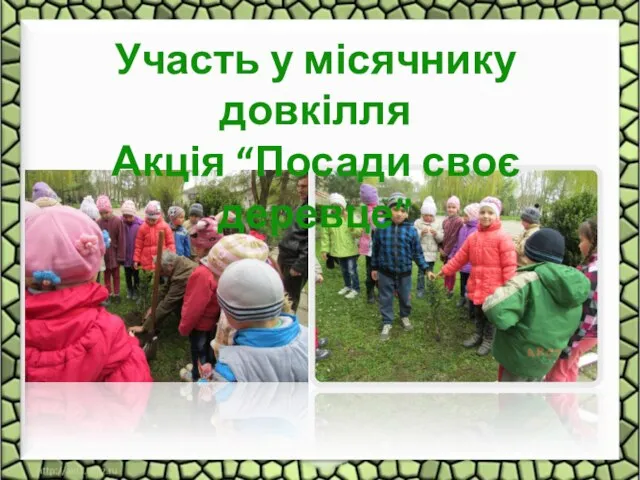 Участь у місячнику довкілля Акція “Посади своє деревце”