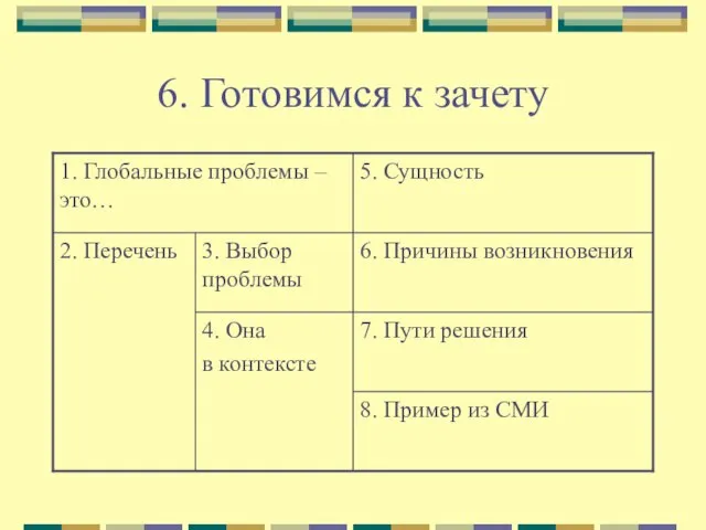 6. Готовимся к зачету