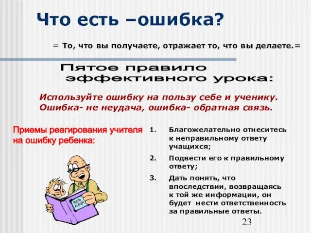 Что есть –ошибка? = То, что вы получаете, отражает то, что вы