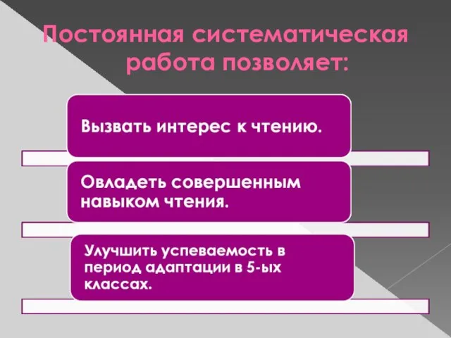 Постоянная систематическая работа позволяет: