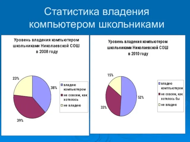 Статистика владения компьютером школьниками