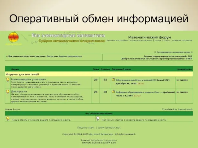 Оперативный обмен информацией