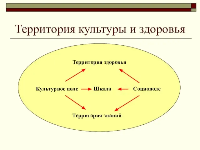 Территория культуры и здоровья Территория здоровья Культурное поле Школа Социополе Территория знаний