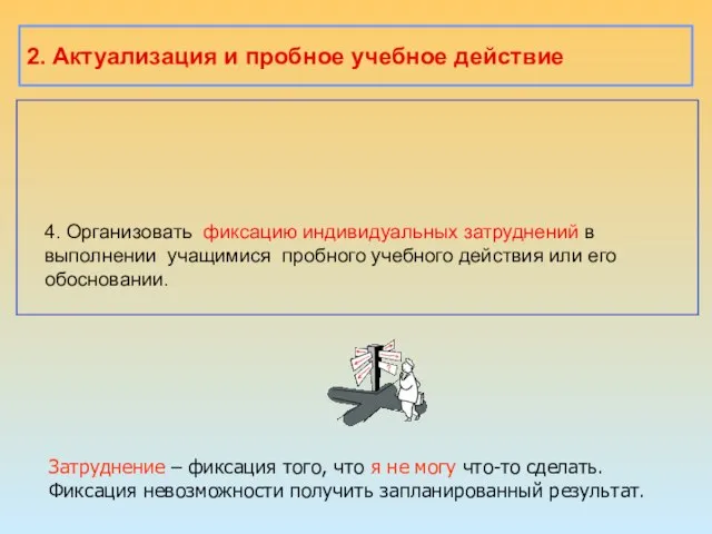 Затруднение – фиксация того, что я не могу что-то сделать. Фиксация невозможности