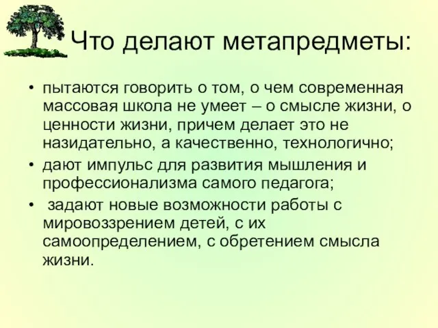 Что делают метапредметы: пытаются говорить о том, о чем современная массовая школа