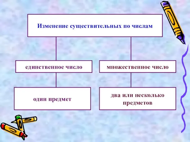 Изменение существительных по числам множественное число единственное число один предмет два или несколько предметов