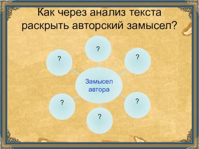 Как через анализ текста раскрыть авторский замысел?