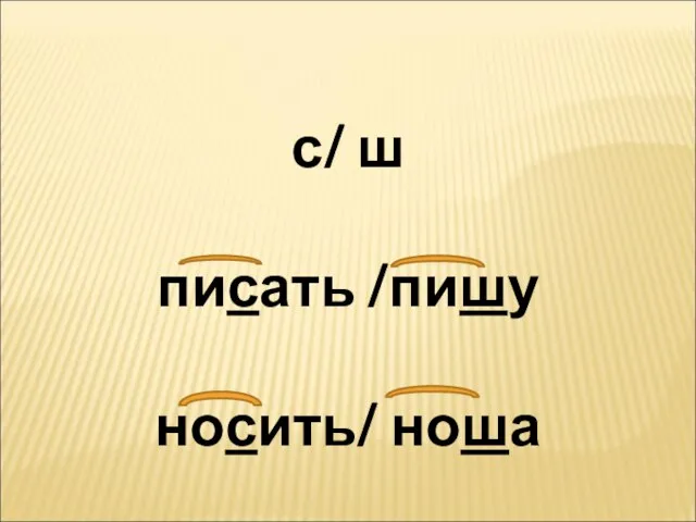 с/ ш писать /пишу носить/ ноша