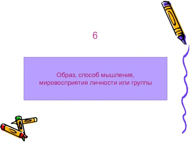 Образ, способ мышления, мировосприятия личности или группы 6