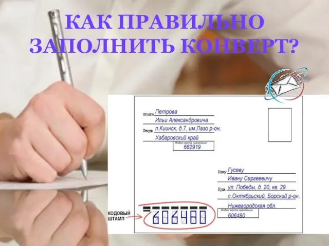 КАК ПРАВИЛЬНО ЗАПОЛНИТЬ КОНВЕРТ?