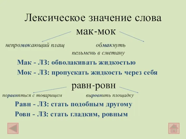 Лексическое значение слова мак-мок непромокающий плащ обмакнуть пельмень в сметану Мак -