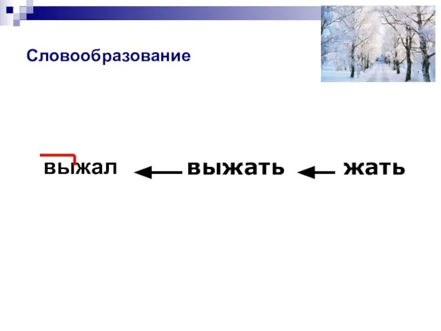 Словообразование выжал выжать жать