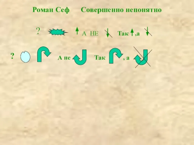 Роман Сеф Совершенно непонятно ? А НЕ ? А не Так , а Так ,а