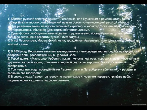 3 1) Картина русской действительности, изображённая Пушкиным в романе, столь точна и