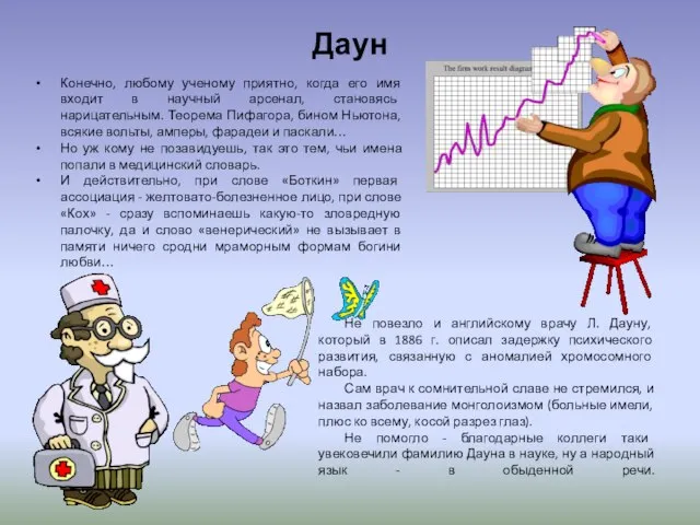 Даун Конечно, любому ученому приятно, когда его имя входит в научный арсенал,