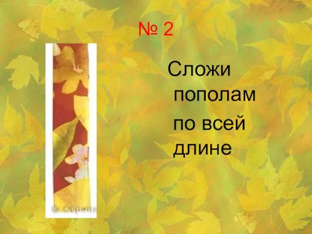 № 2 Сложи пополам по всей длине