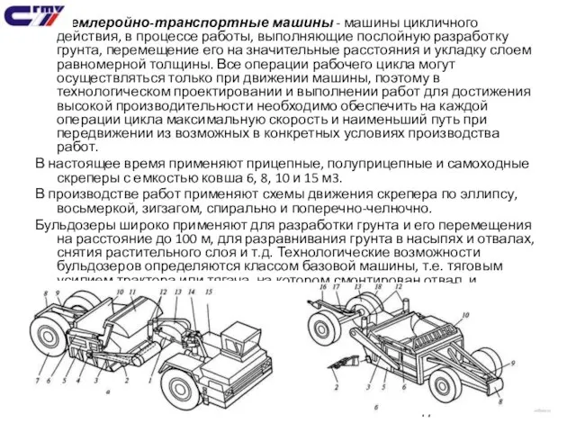 Землеройно-транспортные машины - машины цикличного действия, в процессе работы, выполняющие послойную разработку