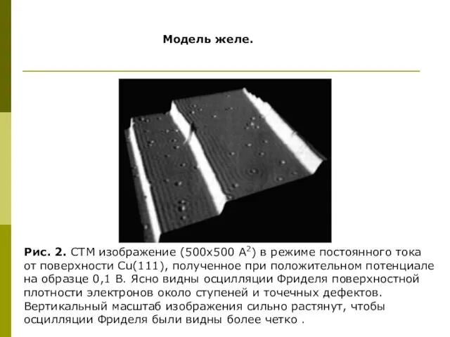 Модель желе. Рис. 2. СТМ изображение (500x500 А2) в режиме постоянного тока