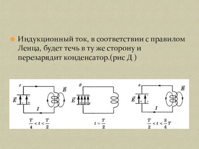 Индукционный ток, в соответствии с правилом Ленца, будет течь в ту же