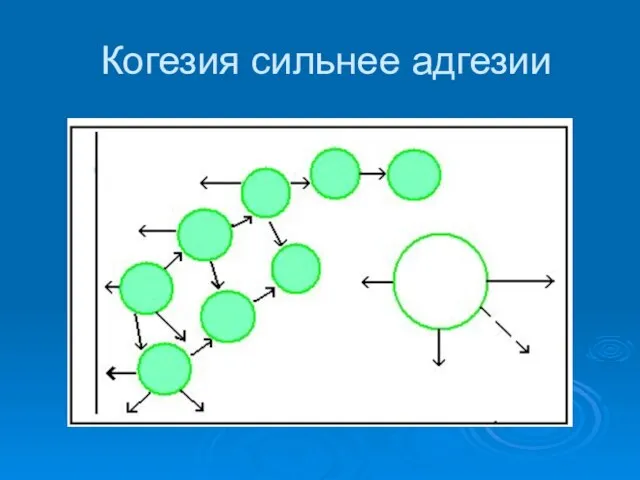 Когезия сильнее адгезии