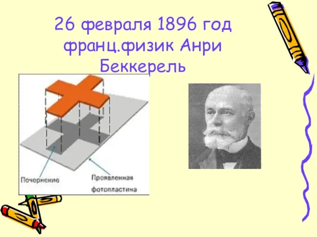 26 февраля 1896 год франц.физик Анри Беккерель