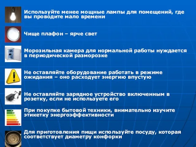 Используйте менее мощные лампы для помещений, где вы проводите мало времени Чище