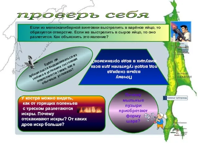 проверь себя Если из мелкокалиберной винтовки выстрелить в варёное яйцо, то образуется