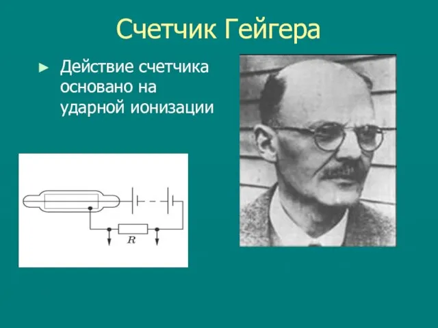 Счетчик Гейгера Действие счетчика основано на ударной ионизации