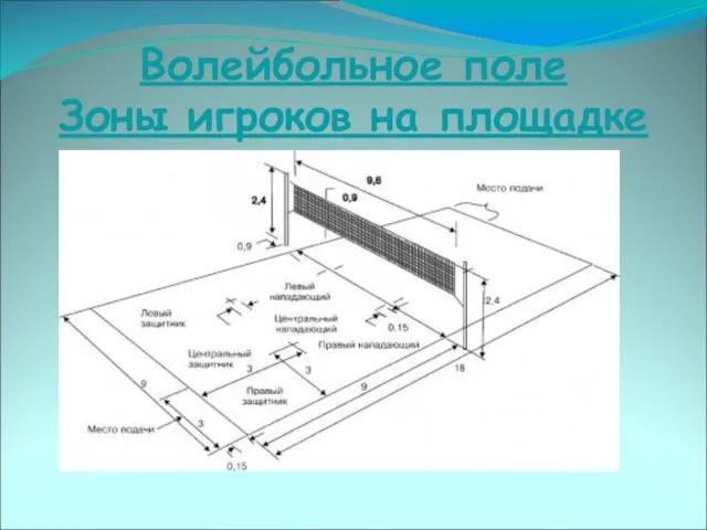 Волейбольное поле Зоны игроков на площадке