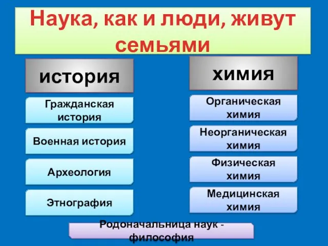 Наука, как и люди, живут семьями история химия Гражданская история Неорганическая химия