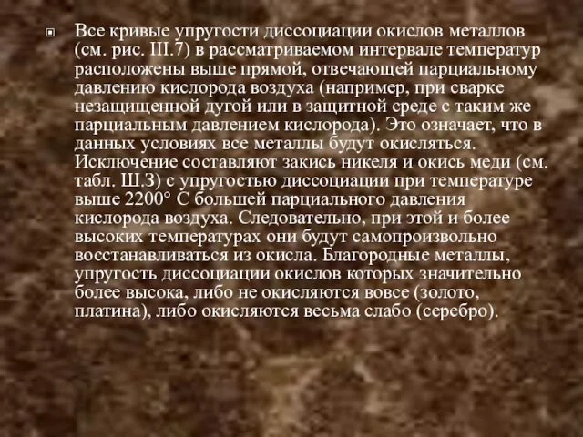 Все кривые упругости диссоциации окислов металлов (см. рис. III.7) в рассматриваемом интервале