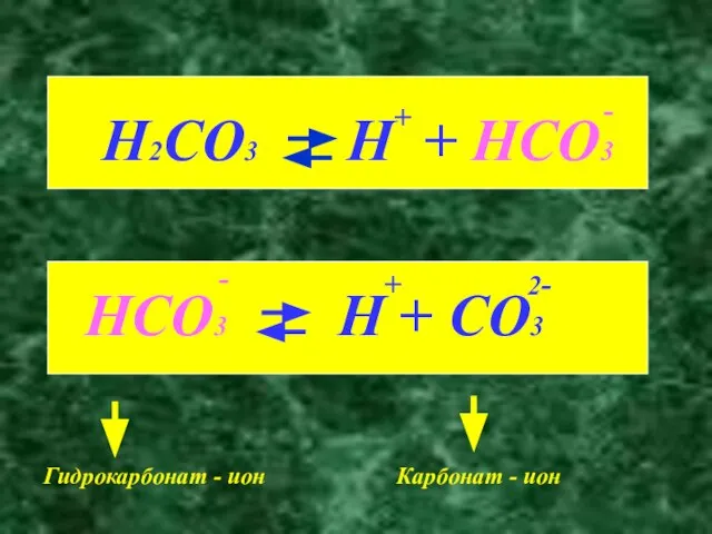 Гидрокарбонат - ион Карбонат - ион