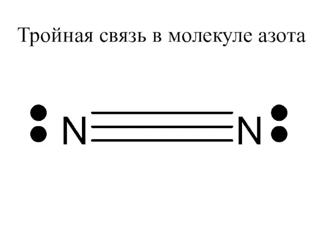 Тройная связь в молекуле азота