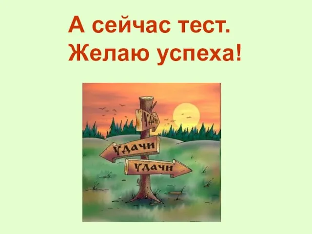 А сейчас тест. Желаю успеха!