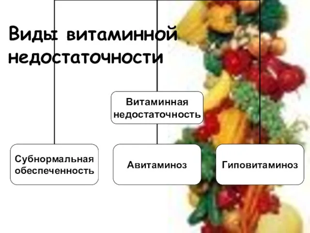 Виды витаминной недостаточности