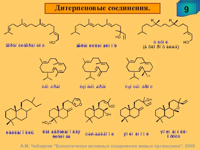 Дитерпеновые соединения. 9 А.М. Чибиряев "Биологически активные соединения живых организмов", 2009